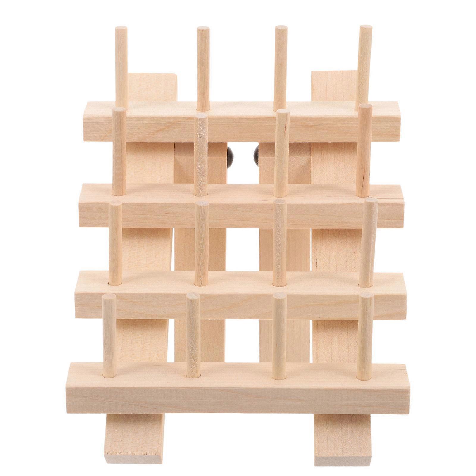 Wooden Sewing Thread Rack for Embroidery Organizer 3Pcs Holder Set