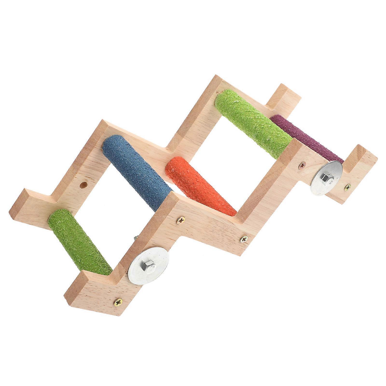 Creative Parrot Ladder Wooden Bird Training Ladder Toy 2Pcs