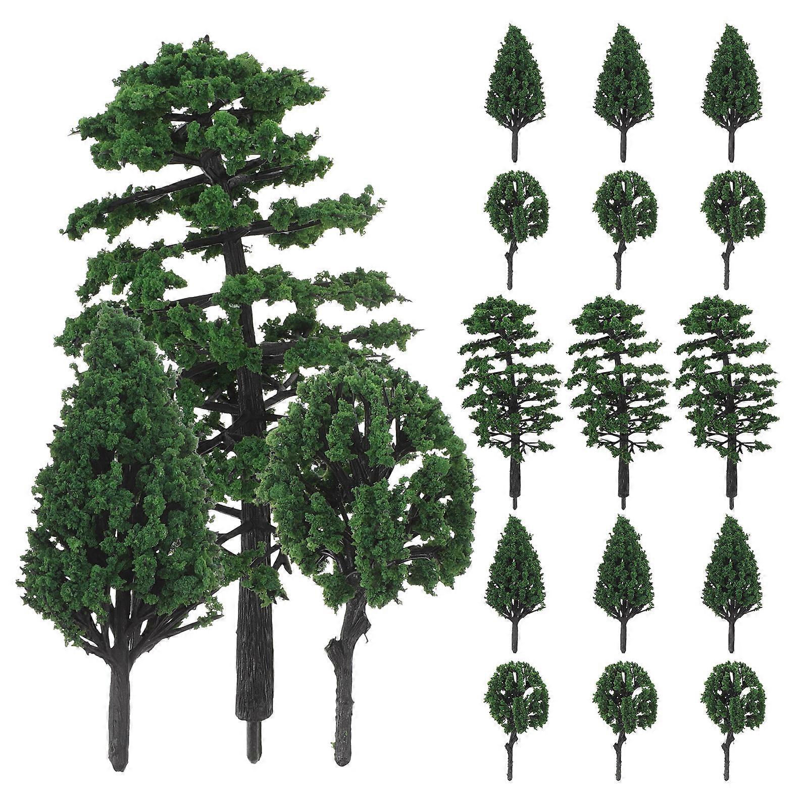 Model Railway Trees Green Mini Fake Trees for Decoration 50Pcs Set