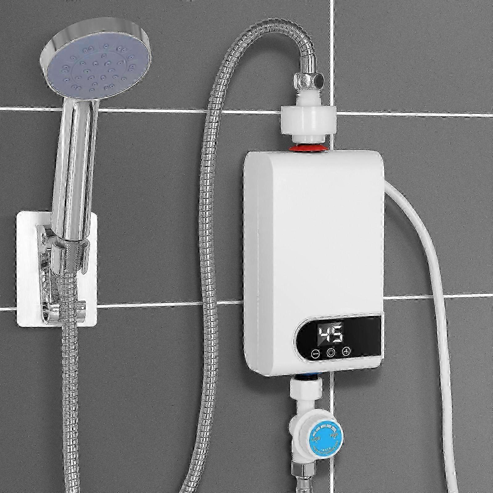 Compact Electric Tankless Water Heater with Instant Hot Water Function and EU Plug