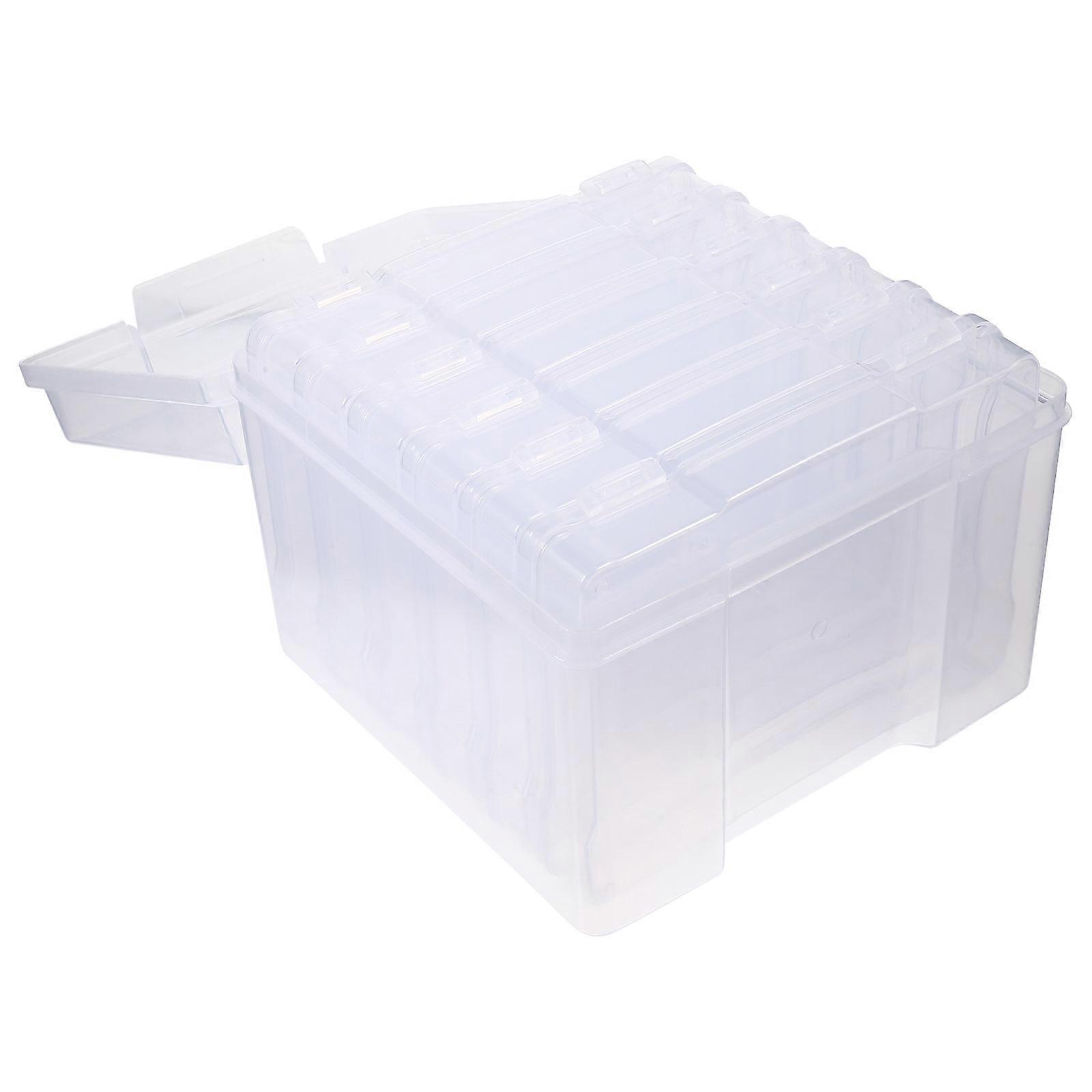 Photo Organizer Storage Box Versatile Plastic Tool Home Organization Transparent 21.5X20cm Storage 1Set