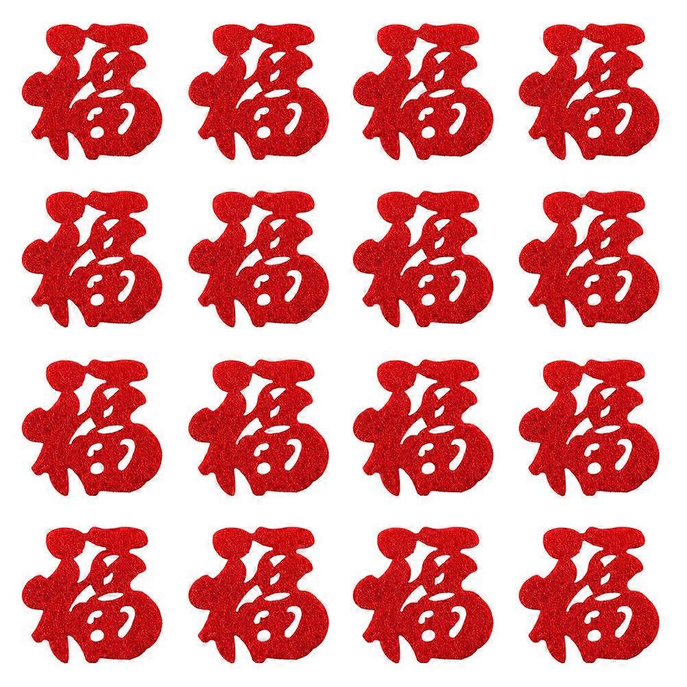 Fu Character Red Window Decals for Decoration 90Pcs Collection
