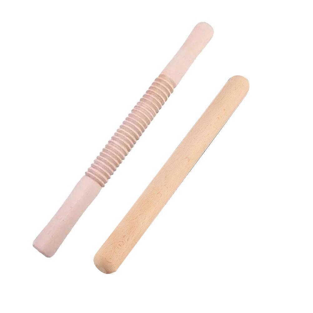 Rolling Pin Wooden Dough Roller For Home Bakeries Baking 29cm Round End Rust-proof Bearings 4Pcs