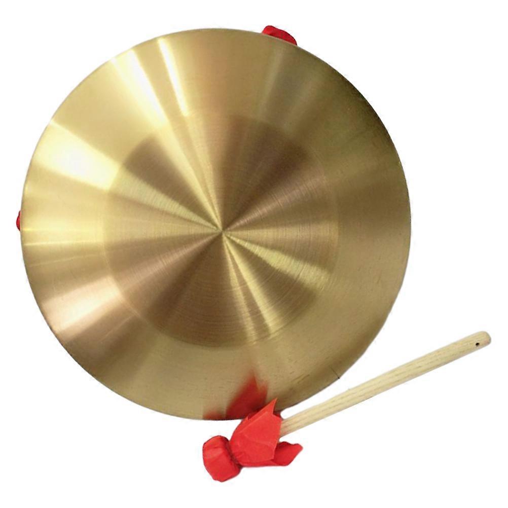 Mini Gong avec maillet en laiton, instruments de musique classiques chinois, maillet en bois pour débutants, 22 x 22 x 1,50 cm, décoration d'intérieur, 1 lot