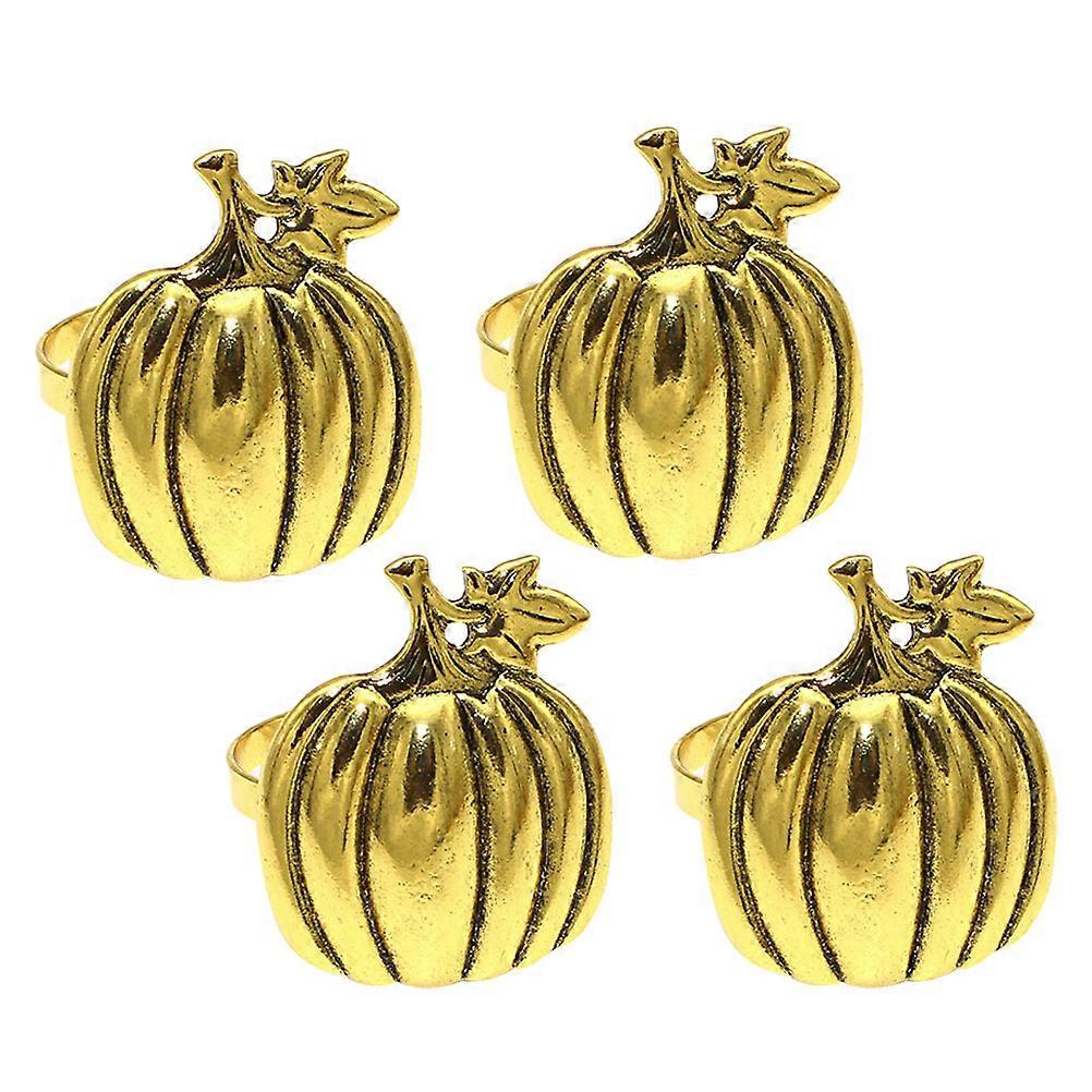 Golden Pumpkin Napkin Buckles for Party Table Decor 8Pcs Accessory