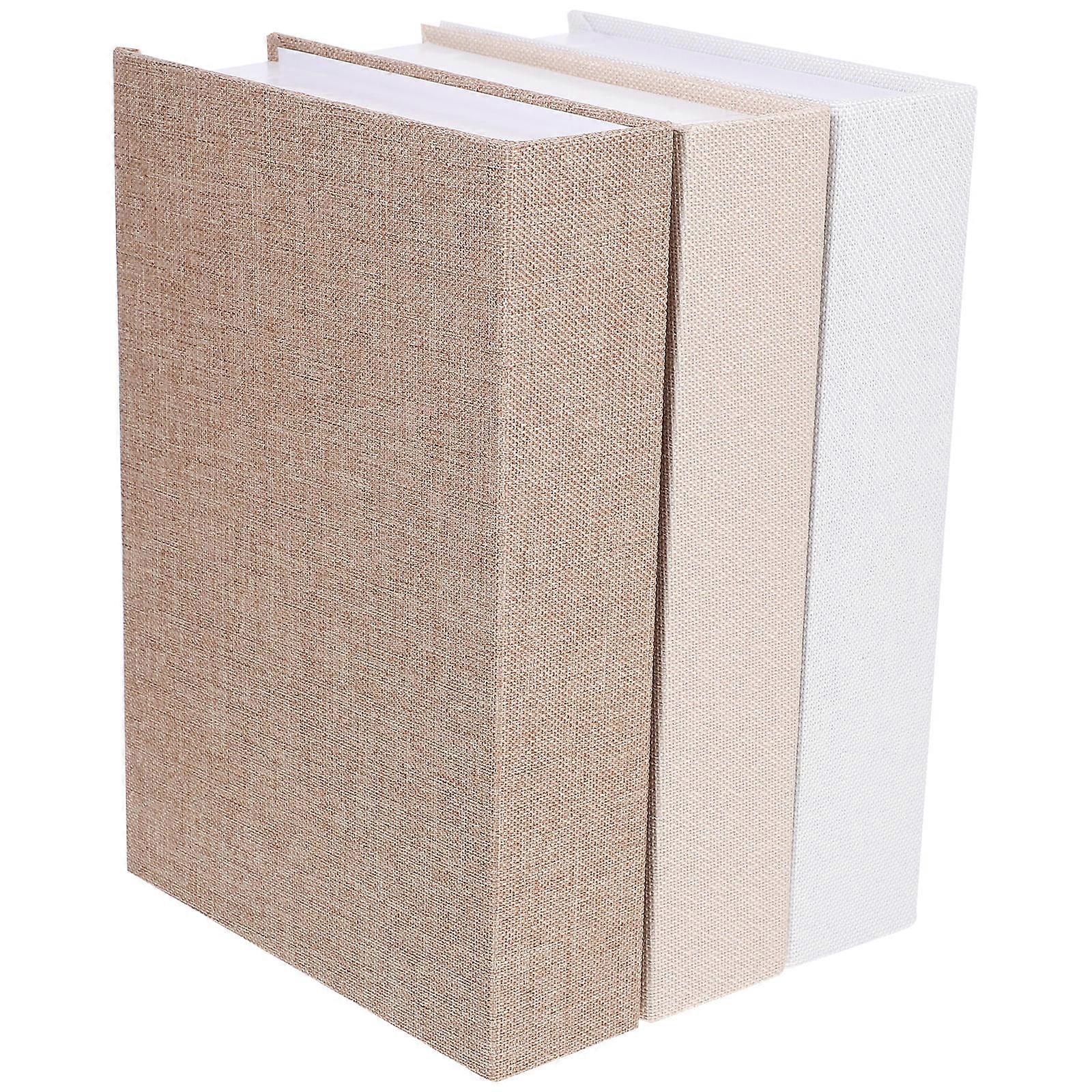 Faux Books Linen Book Boxes Decorative Storage Boxes for Decor 9Pcs
