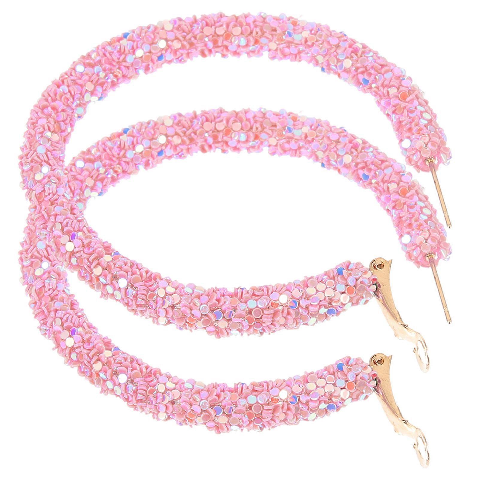 Big Earrings Round Loop Earrings for Decor 3Pairs Alloy Material