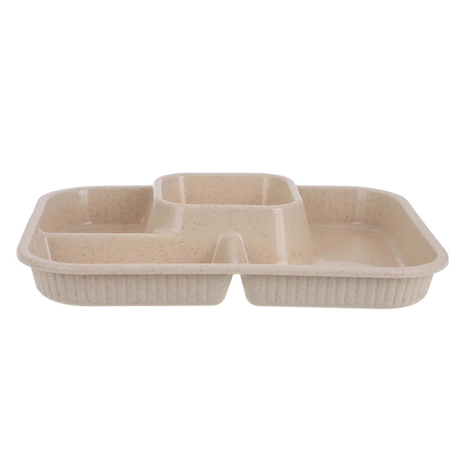Dip Serving Dishes Divided Plate for Dinner 4Pcs with Four Sections