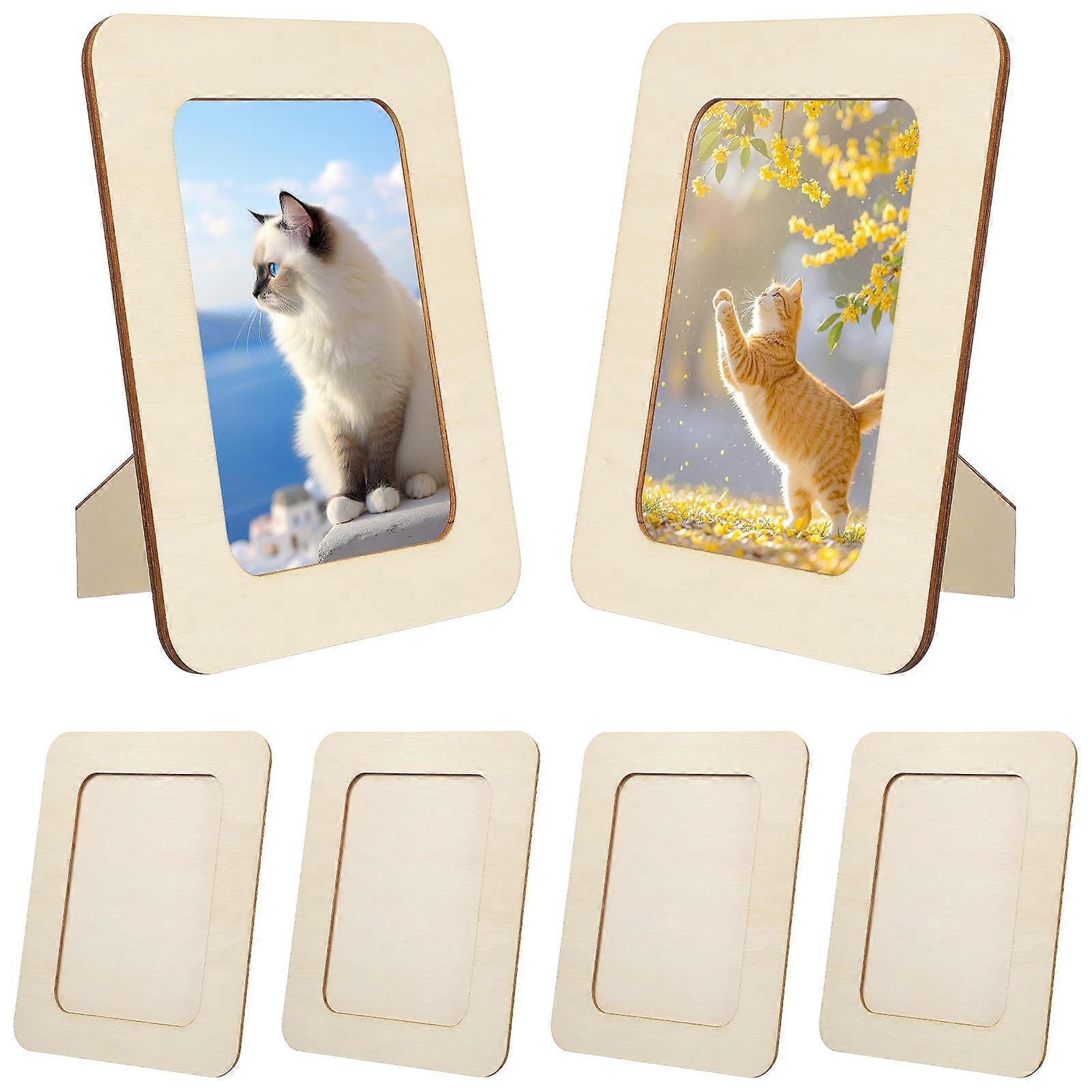 Natural Wooden Picture Frames Designed For Artists And Crafters 24Pcs Rustic Easy Photo Replacement Rectangular