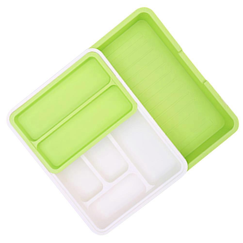 Tableware Case Multi-Grid Cutlery Box Prevent Falling Child-Safe Quick Release Rectangular Design 1Set
