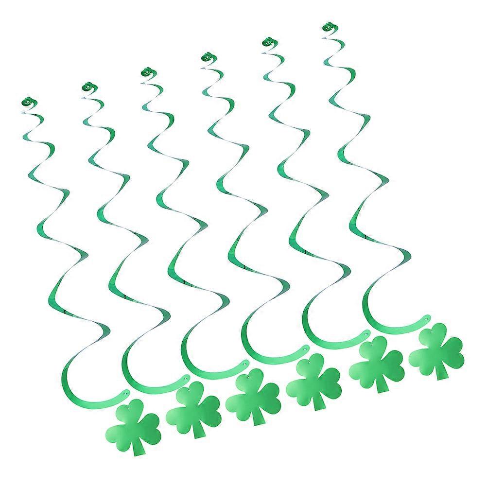 Swirl Decorations for St Patrick Four-Leaf Clover Hanging Decor for Decoration 12Pcs