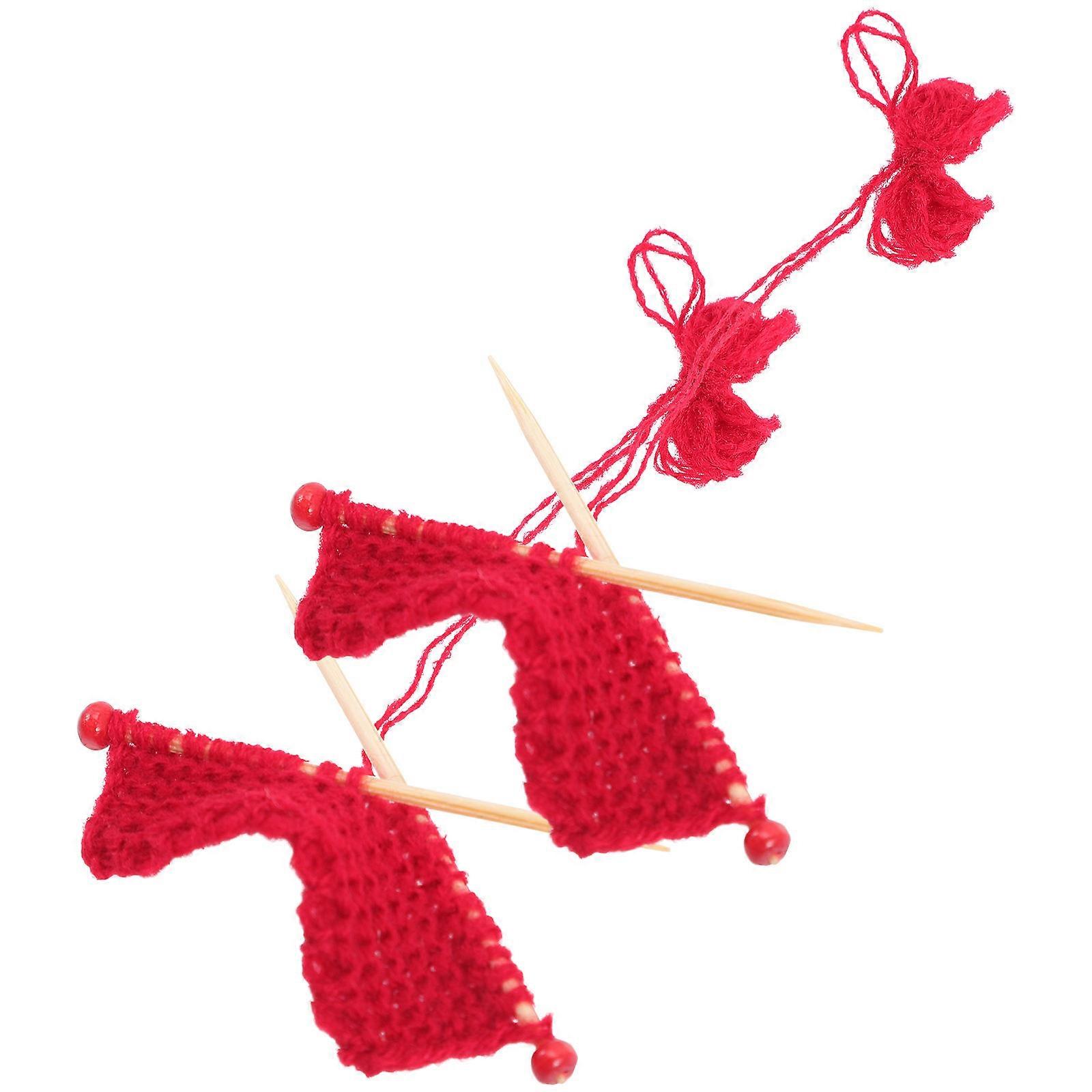 Knitting Sweater Miniature Prop for Mini House 8Pcs Red Simulation Decor