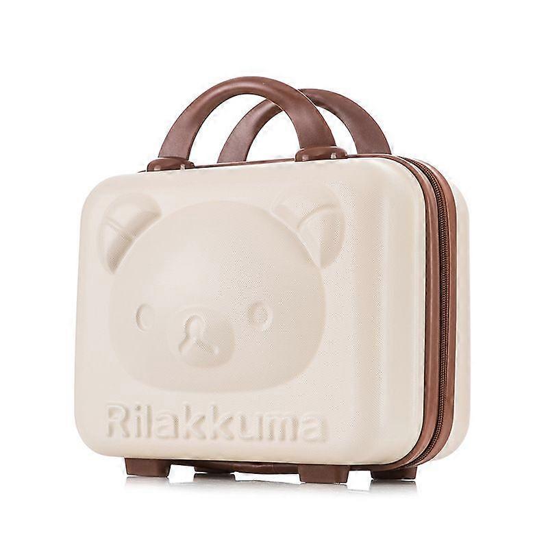 14 Inch Portable Cosmetic Case Cute Small Suitcase Small Portable Anime 3D Bear Password Box
