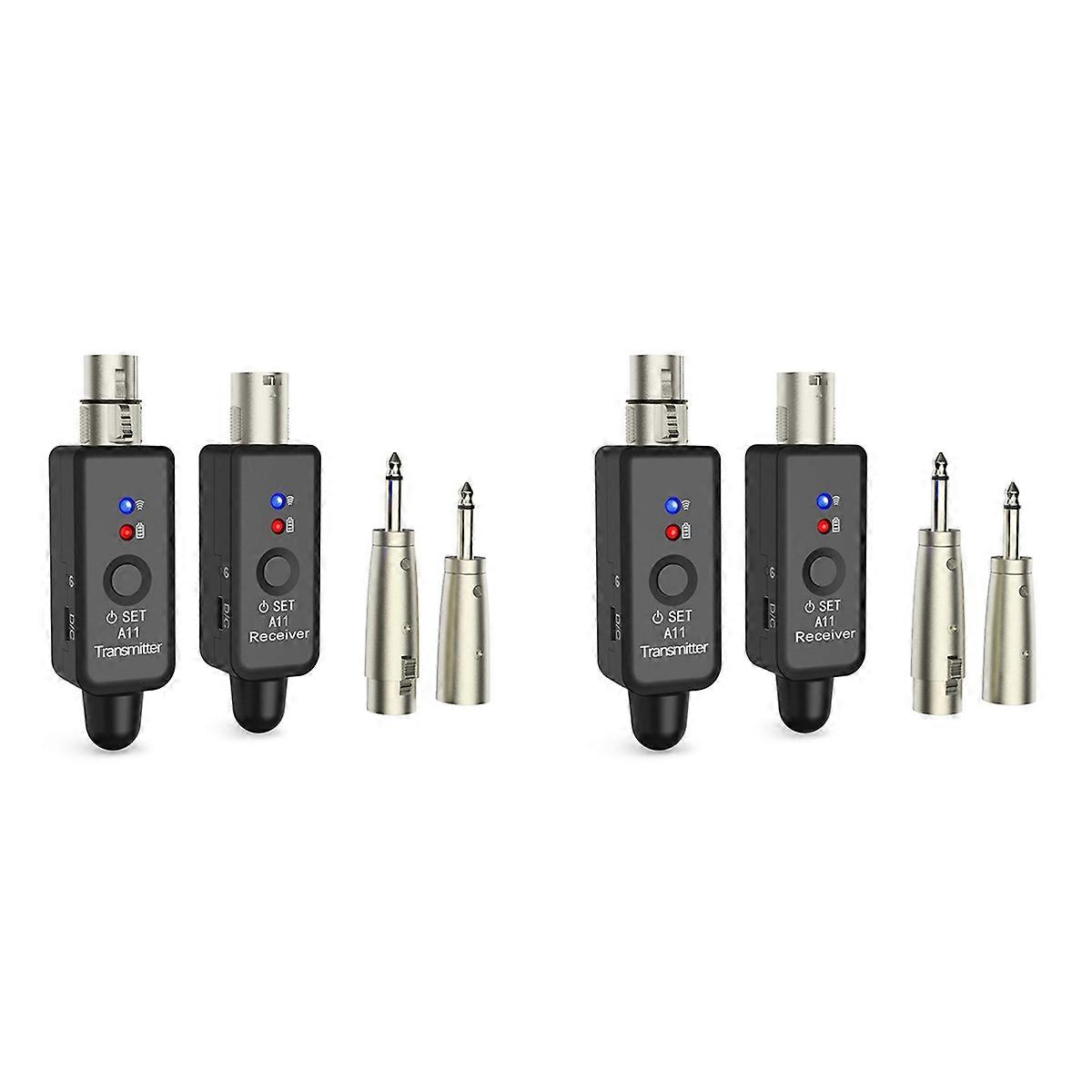 2X Microphone Wireless System Micphone Wireless Transmitter UHF Transmitter & Receiver for Dynamic/C