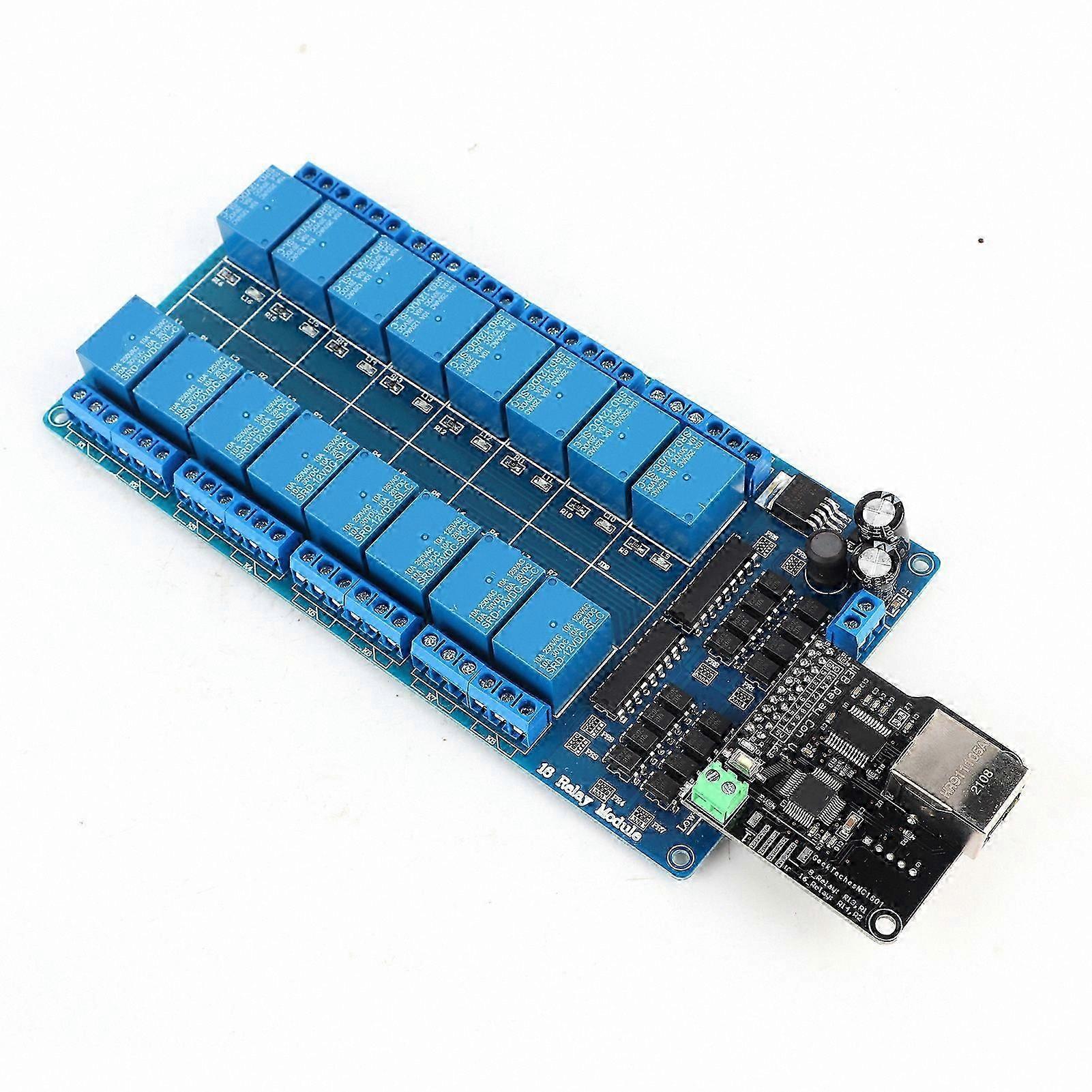 Ethernet Control Module with 16 Channels, RJ45 Port for LAN/WAN, WEB Server Functionality for Remote Relay Management and Automation Solutions