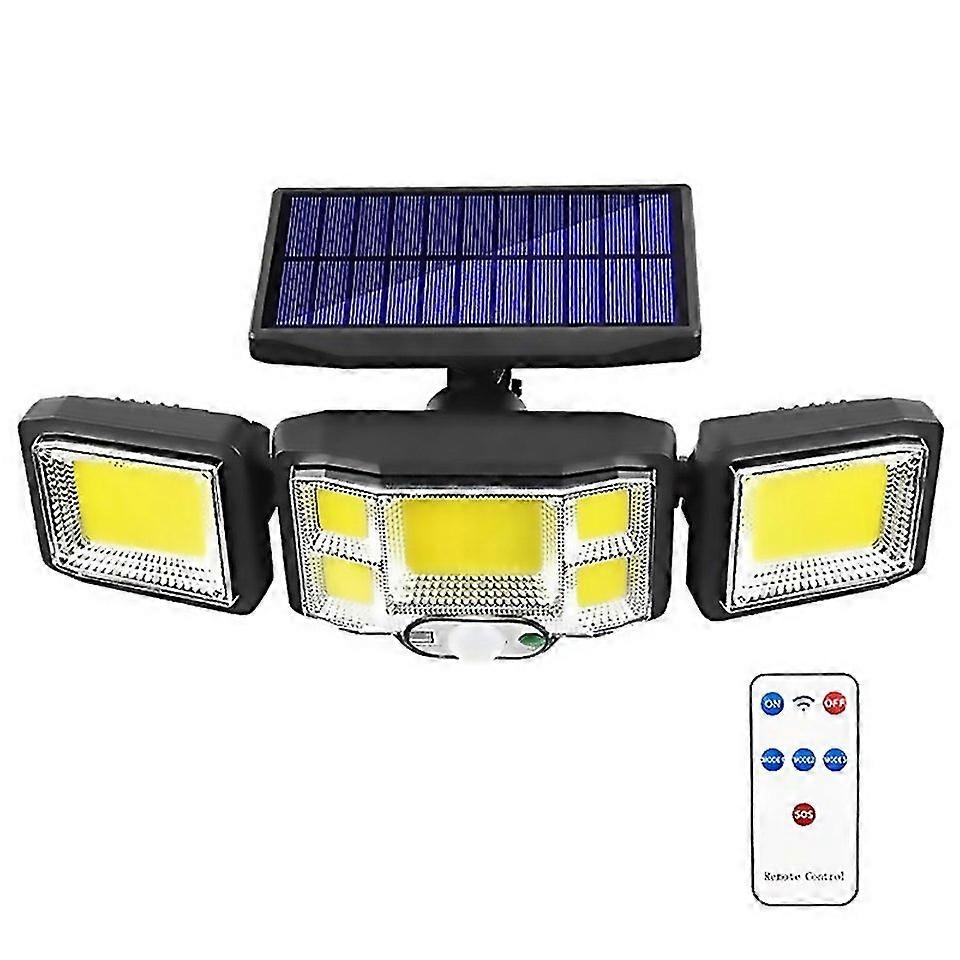 For Remote Control Solar Wall Light Led Triple Rotation Sensor Flood Light Specification 192cob Inte