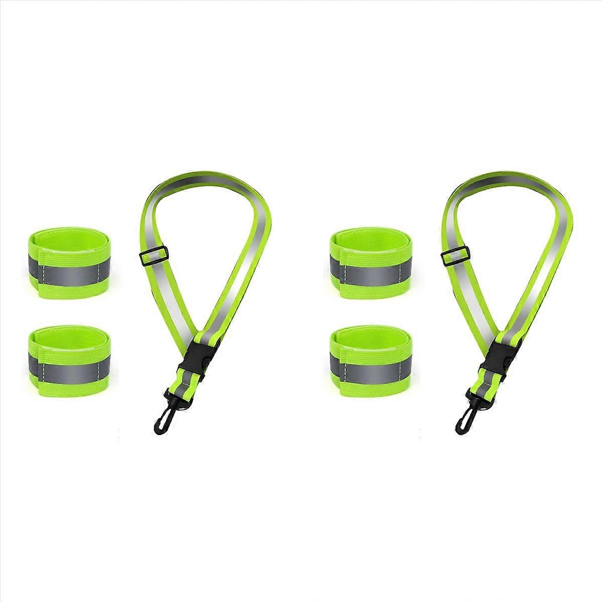 2X Reflective Sash for Walking At Night, High Visibility Reflective Running Gear Night, with 4 Pcs R