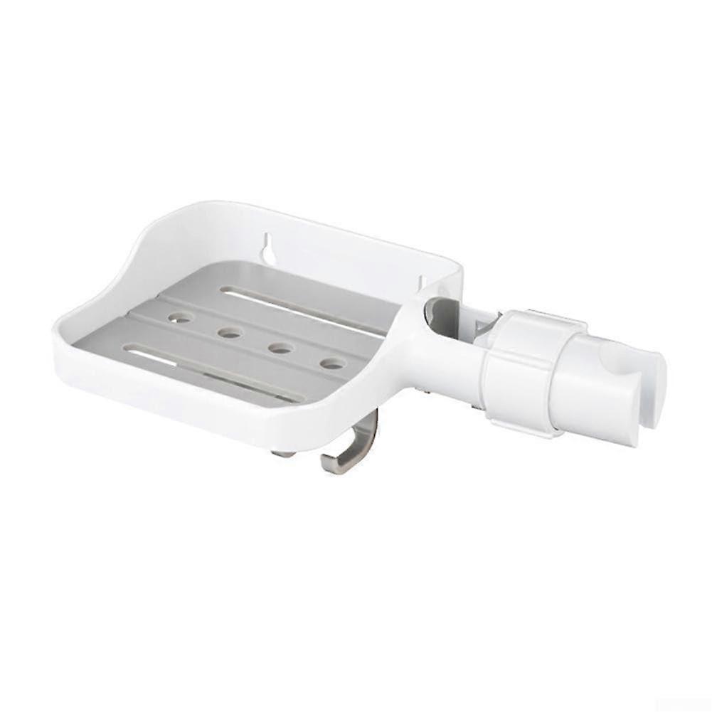 NoDrill Adjustable Shower Shelf Large Capacity Storage ABS Material Construction Easy Installation Standard White