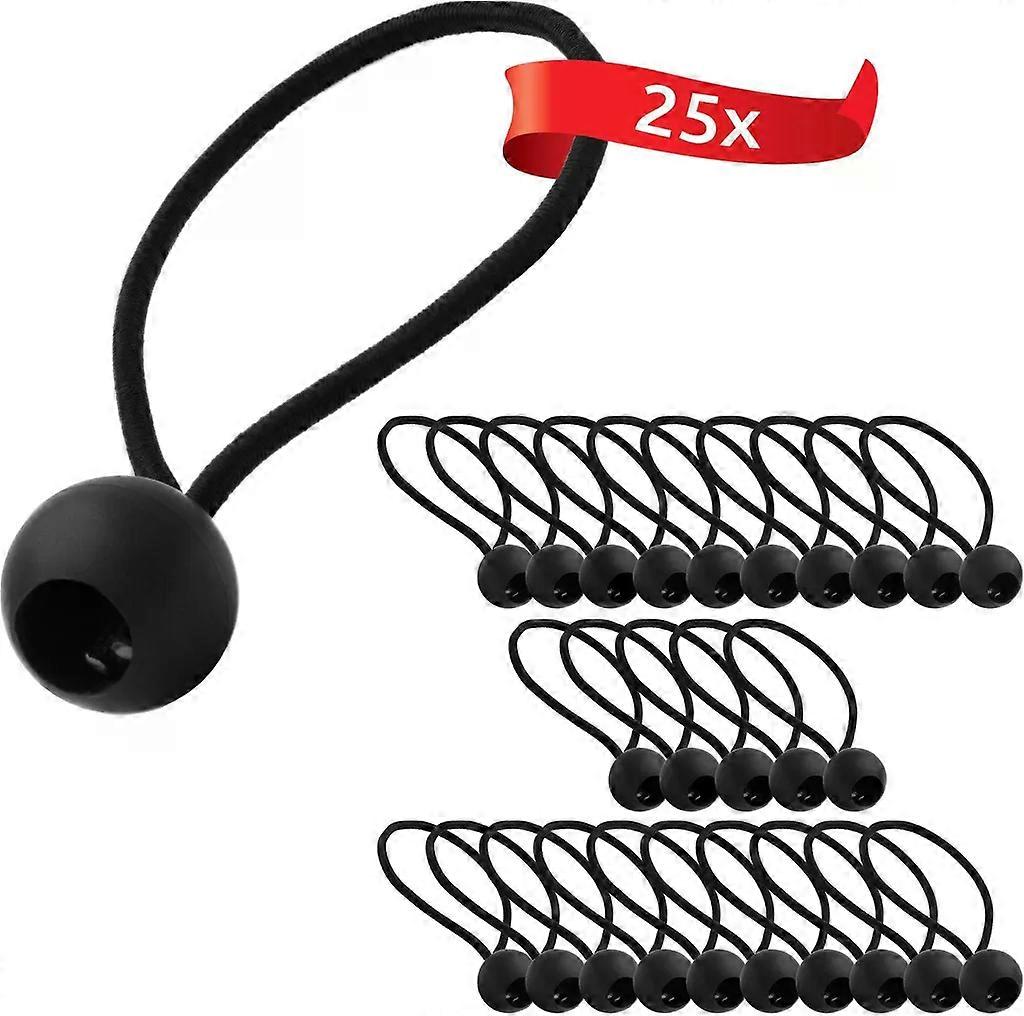 ECENCE 25x tensioning rubber, tarpaulin tensioner set, expander loops with plastic ball, tent rubbers for P