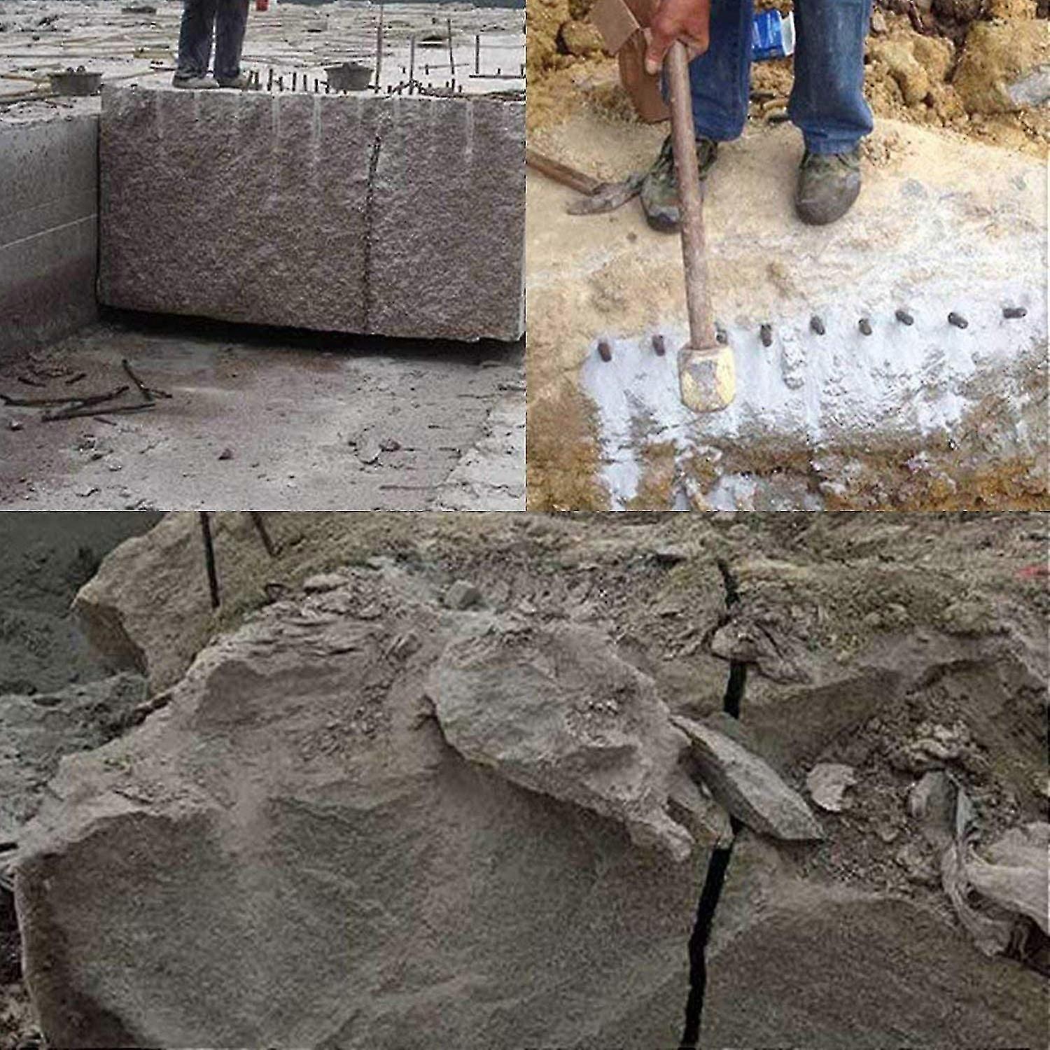 5pcs Stone Splitter Wedge, Quarrying Tool, Electric Hammer (18mm)