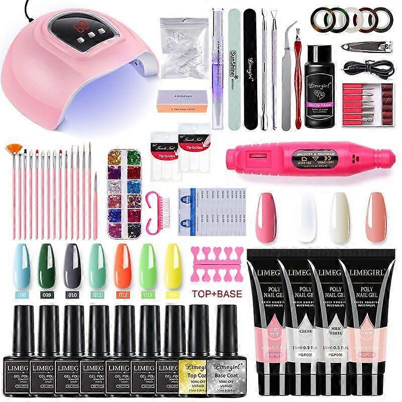 Σετ μανικιούρ για extensions νυχιών, σετ βερνικιού νυχιών με τζελ, σετ στεγνωτήρα νυχιών με λάμπα UV LED και απορροφητικό νερό F