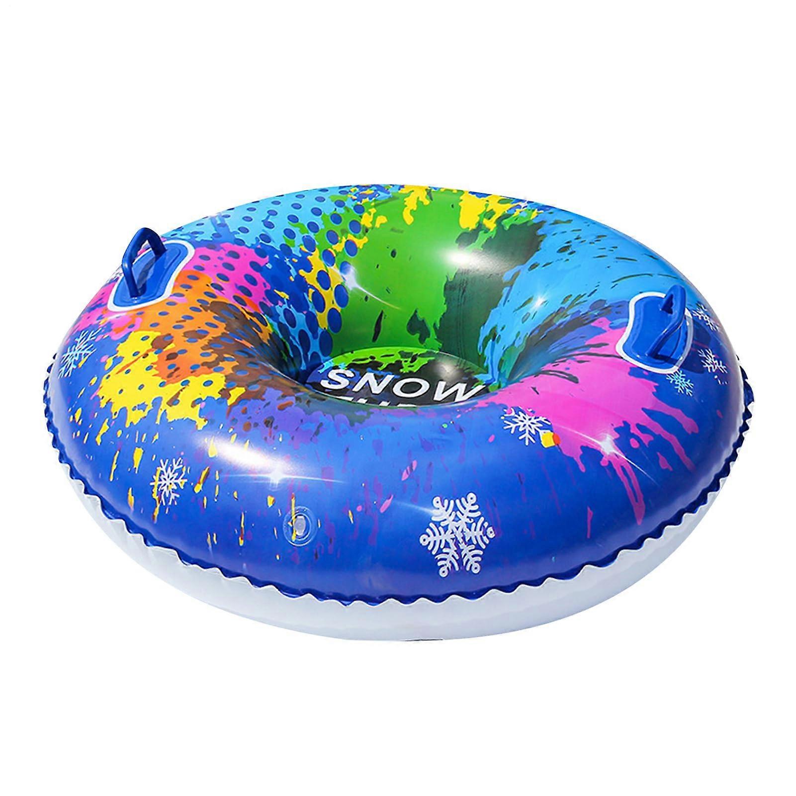 Snow Tubes For Kids And Adults, Thickened Inflatable Sled With AntiDump Design, Blue For Sledding Snowfield Trail