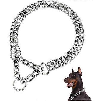 25-26 Dog chain collar metal collar no tension dog anti-slip collar anti-chewing training item 2.5mm*55cm