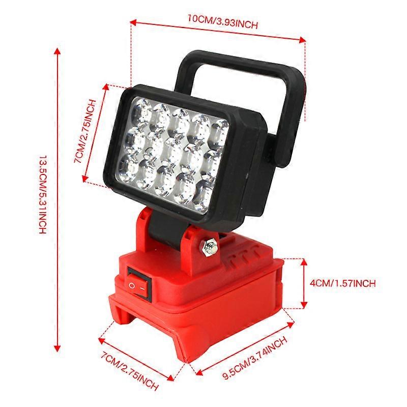 15 LED Car Work Light Flashlight Torch USB Power Bank For Makita For DeWalt For Bosch For Milwaukee  Li-ion Battery Lamp