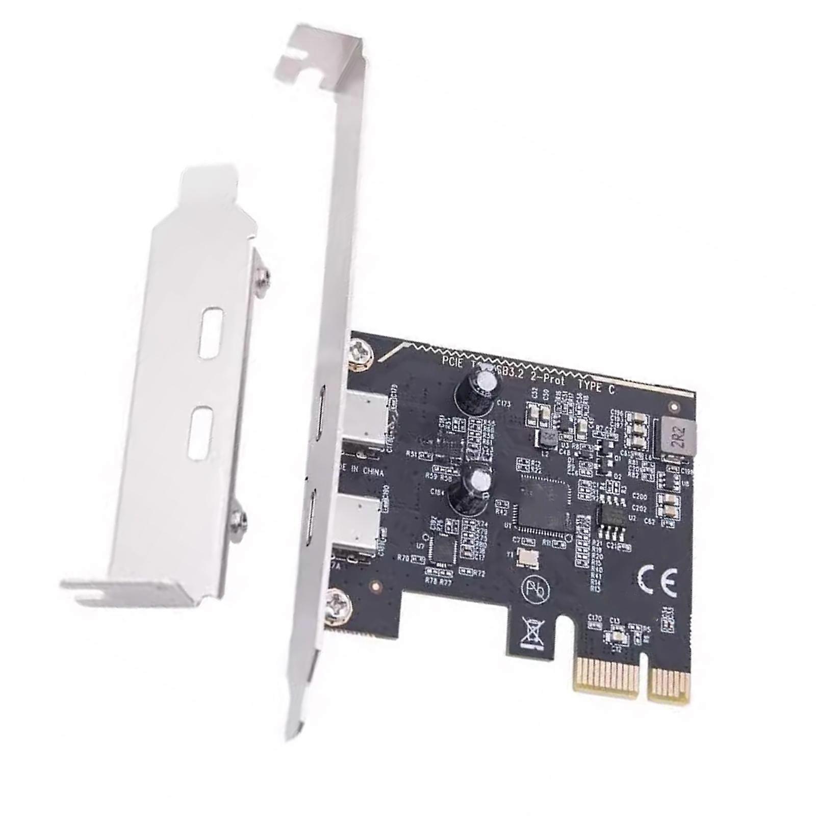 USB 3.2 GEN1 5Gbps PCIE Expansion Card PCIE To Double Type C Adapter With ASM1042 Chip Replacement for PC Multicolor