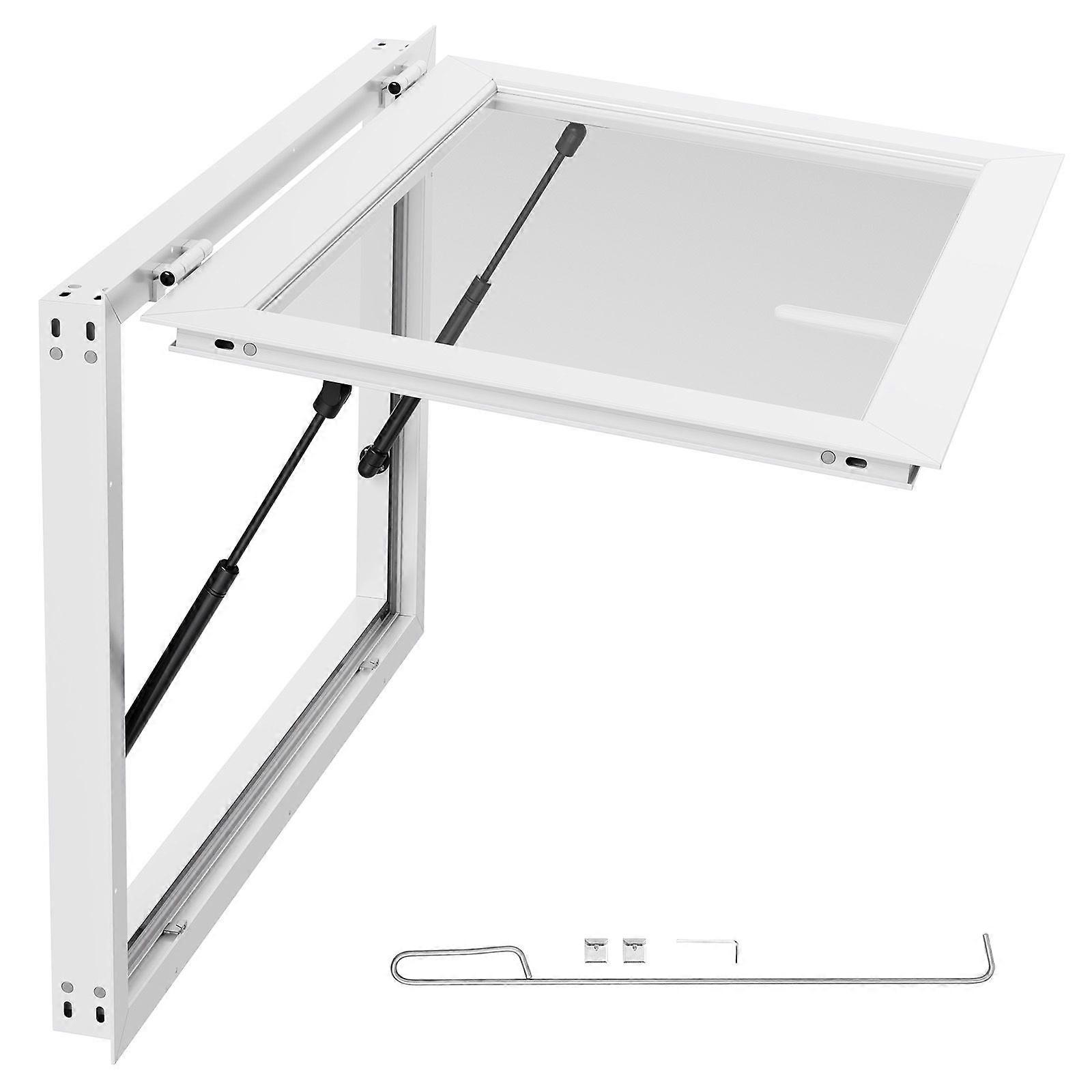 Concession Window 92x61 cm, Aluminum Alloy Frame Service Window for Food Truck, Up to 85 Degrees Stand Serving Window