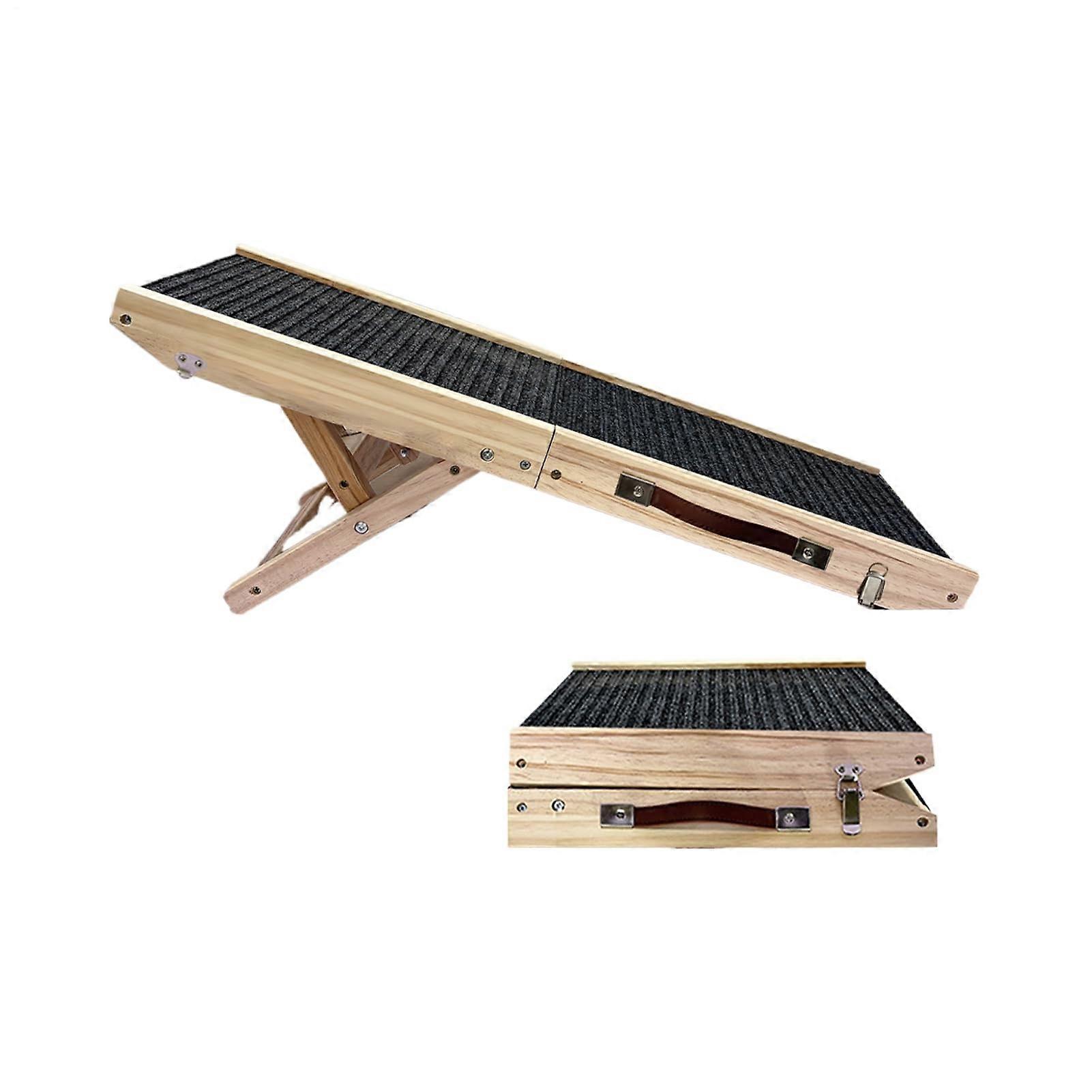 Dog Ramp Foldable Wooden 4Level Adjustable Height Angles For Stairs Sofa SUV Indoor Use For Dogs And Cats