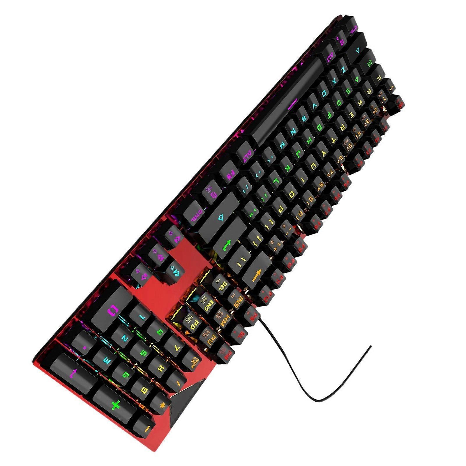 ABS Keycaps RGBs Illuminateds 82 Key Mechanical Gaming Keyboards for PC Blue Switches  Black and red