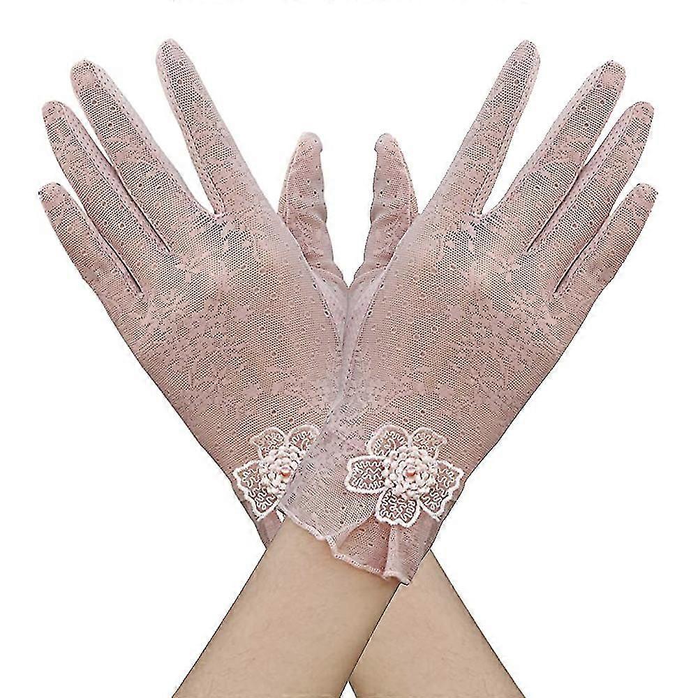 結婚式、オペラパーティー、フラッパーレースグローブ、ストレッチ、大人サイズ、女性用春夏用、薄型タッチスクリーングローブ、日焼け止めグローブ