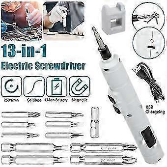13 In 1 Electric Screwdriver Drill Kit Mini Multifunction CordlRechargeable Power Tool With Drill