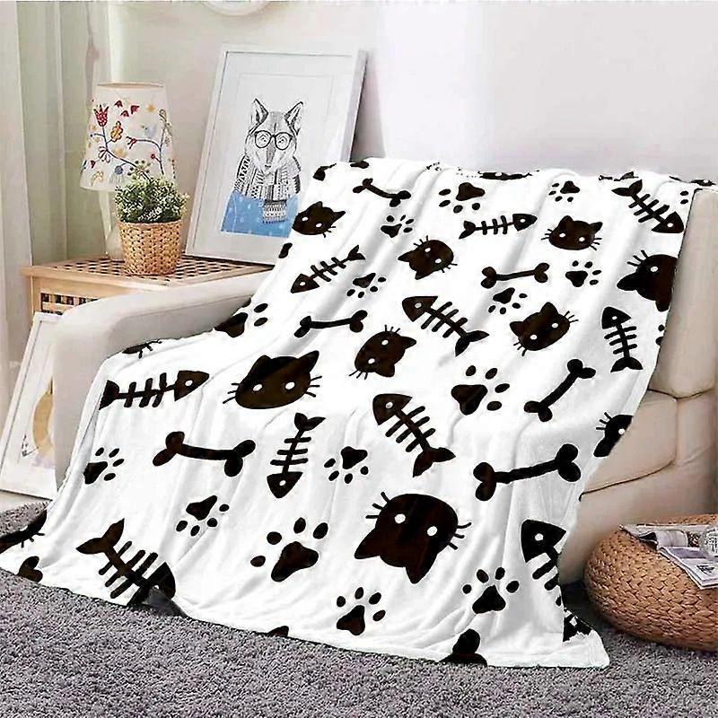 Keai Cat Flannel Blankets, Black Cat Blankets, Soft And Comfortable  Beds, Nap Covers, -75x100cm