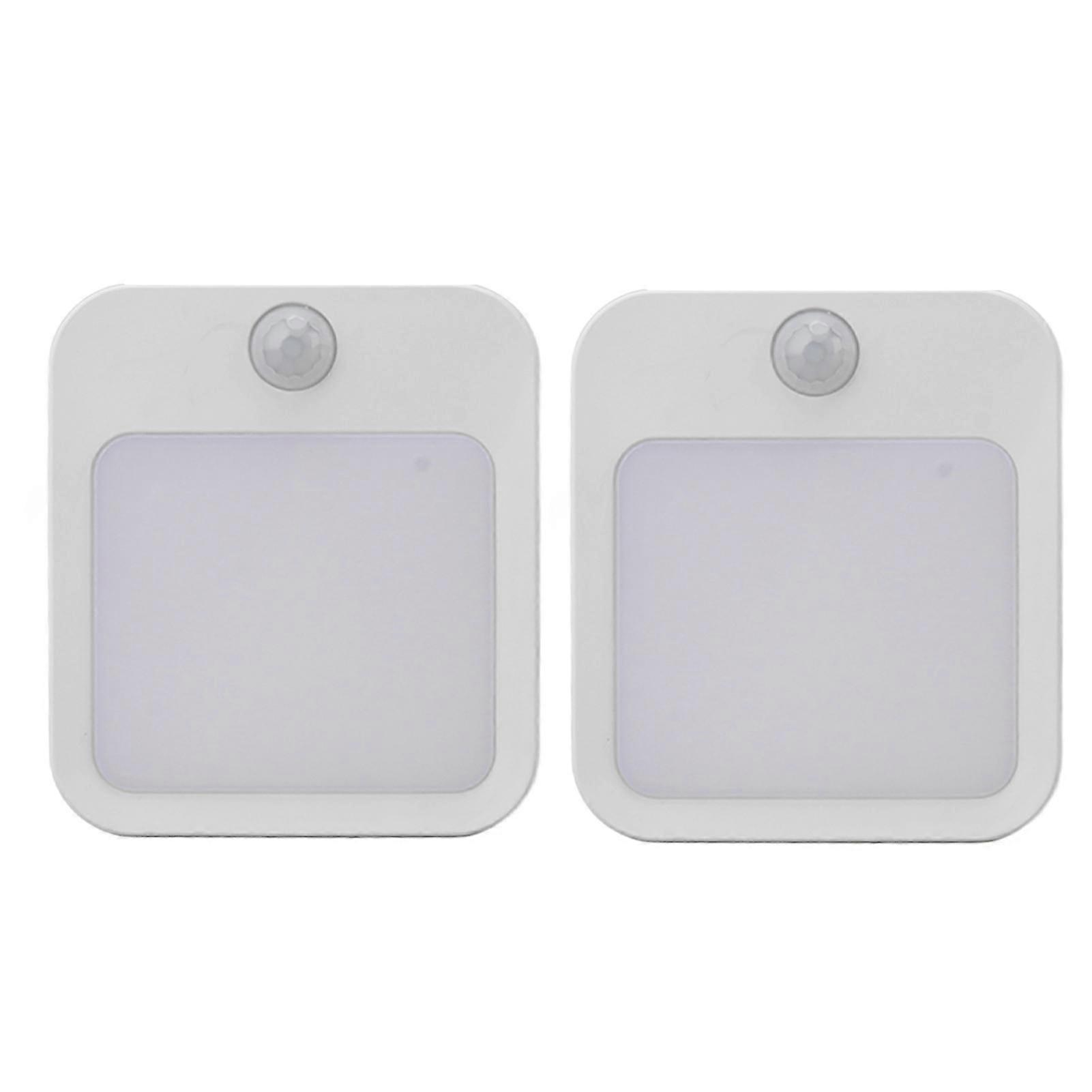 2pcs Plug in Night Light with Motion Sensor Mini Warm White LED Nightlight with Adjustable