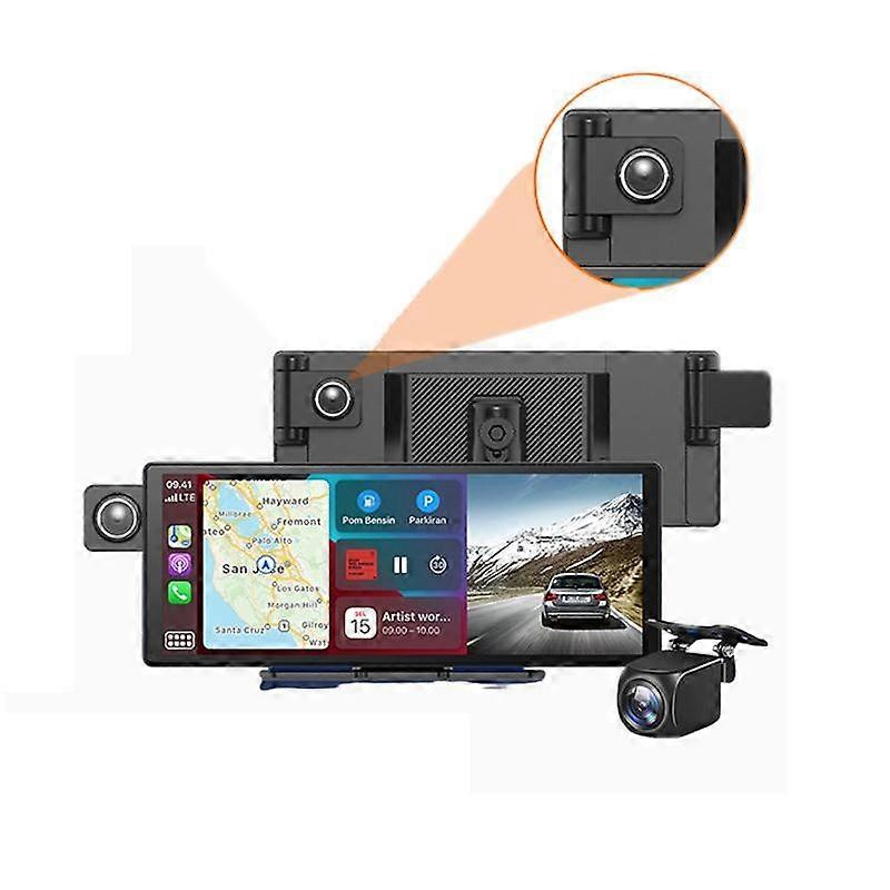 CarPlay Dual-camera Dashcam With Rear View Camera