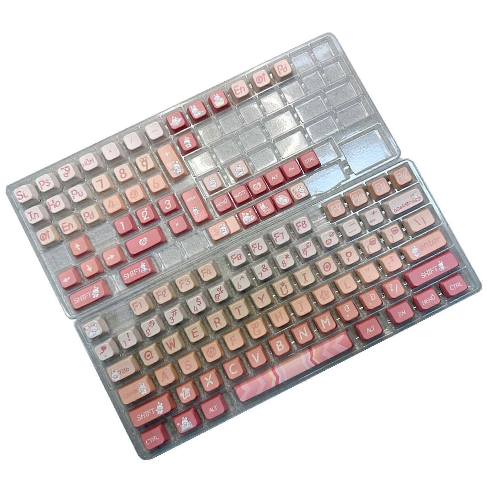126Keys Sakuras  MDA Profile Keycaps PBT Dye Sublimation Keycap for Mechanical Keyboards Game Keycaps Switches Multicolor