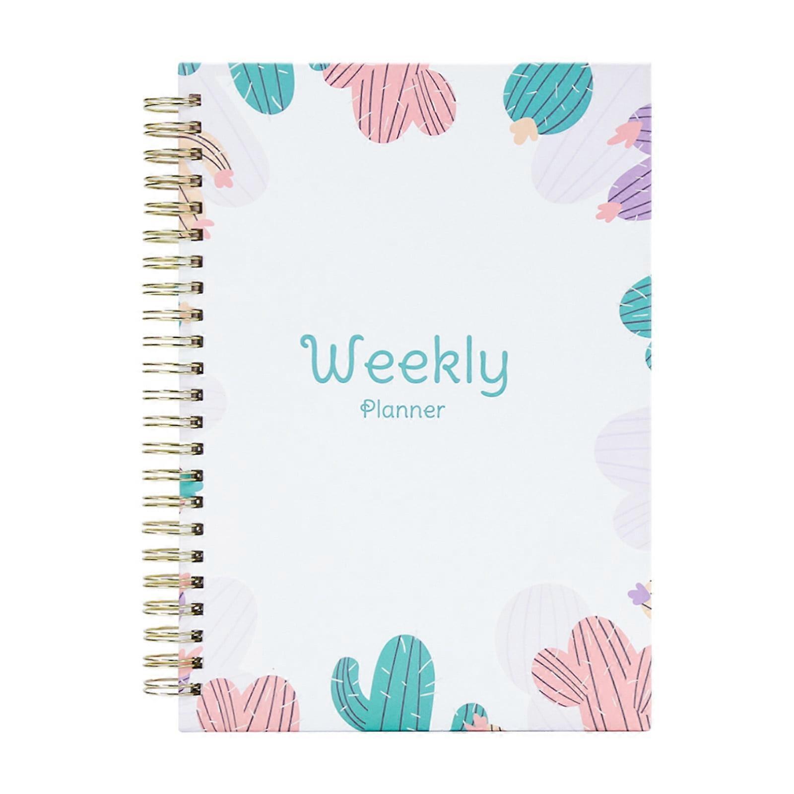 Clearance！School Supplies Undated Daily Planner,Planner Book Undated ,Weekly Schedule Book Hard Case Notebook A5 Coil Book Elastic Band Notebook