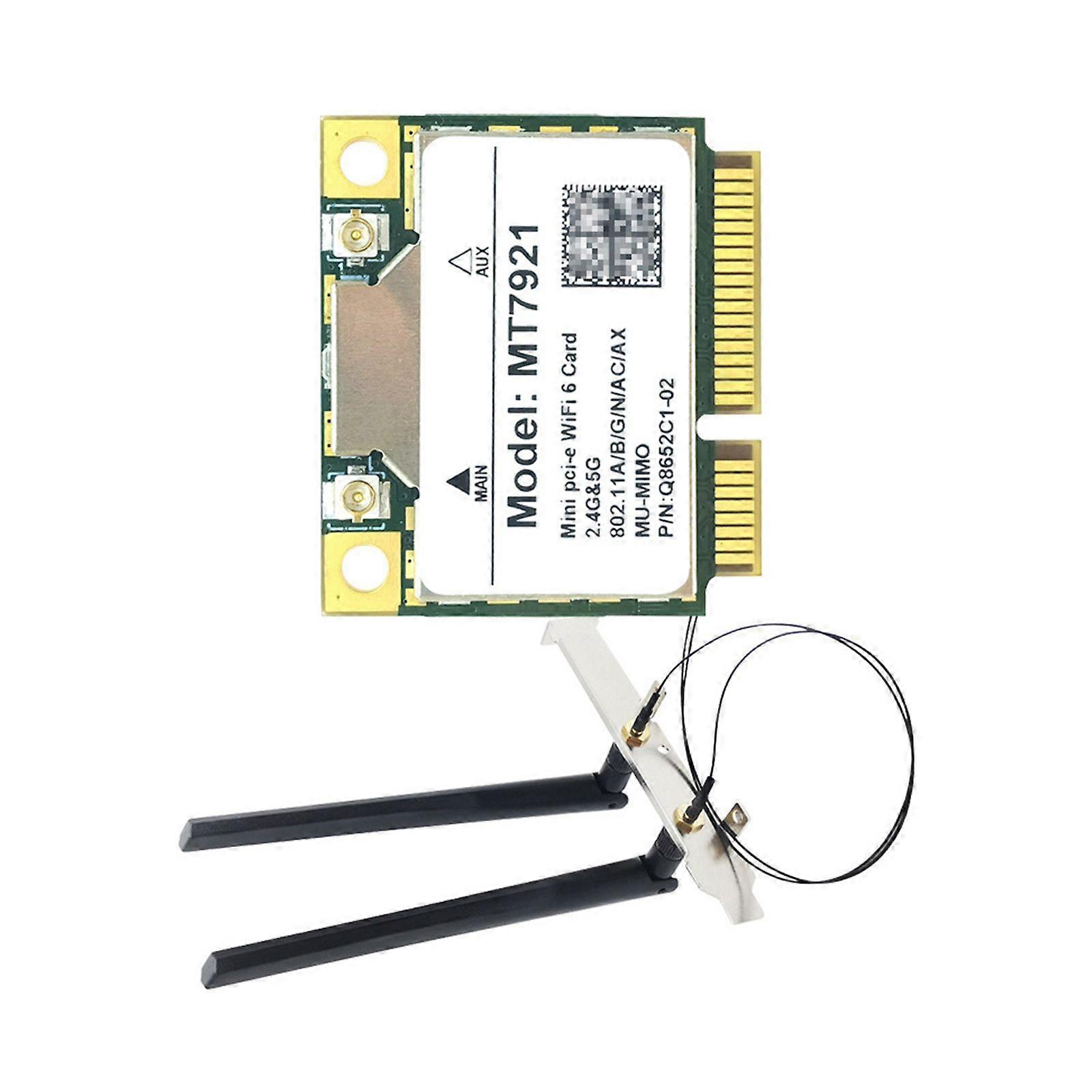 MT7921 Mini PCIE Wireless Networking Adapter 802.11AX WIFI6 Standard, 2.4G/574Mbps And 5G/1200Mbps Speeds Fast And Stable Multicolor