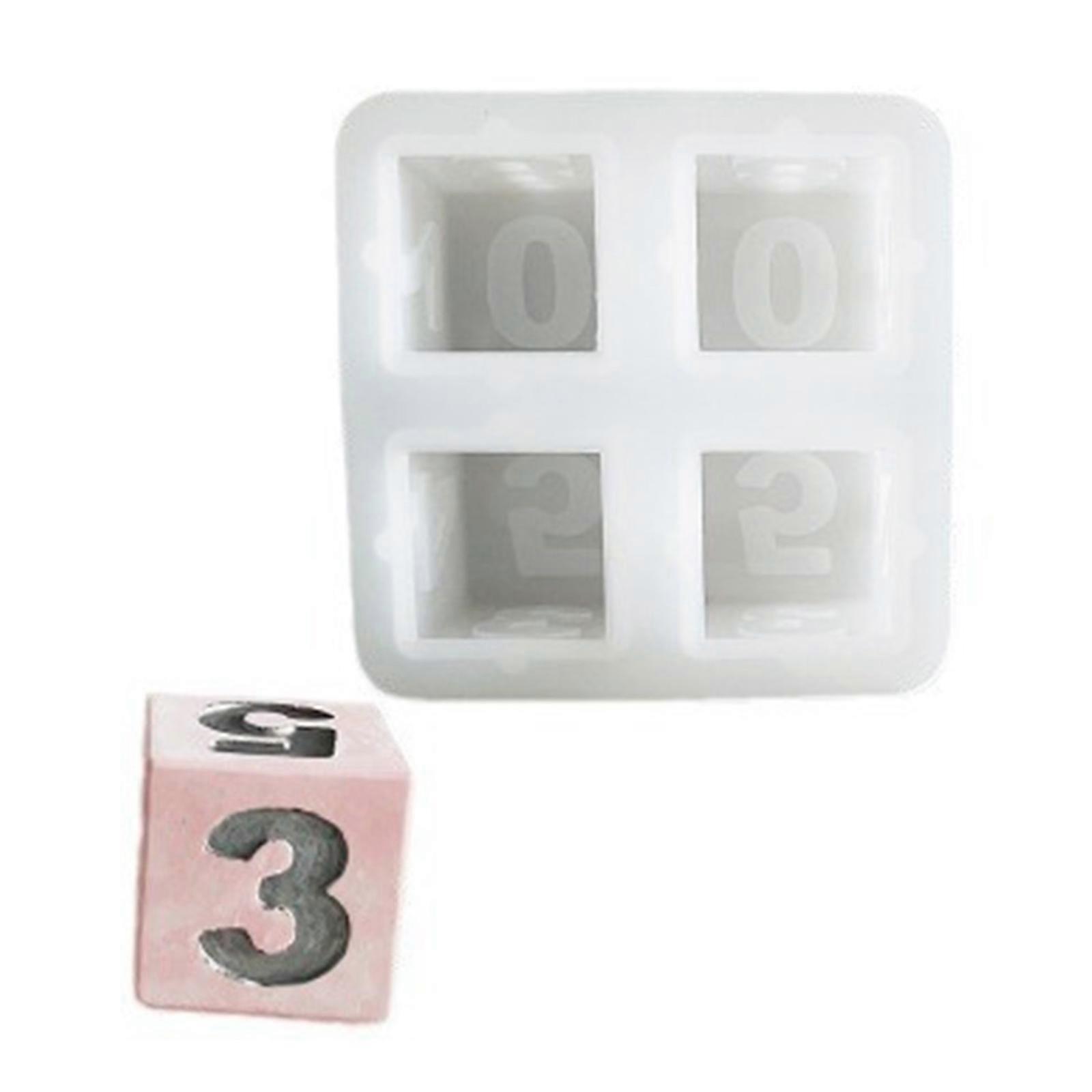 Number Cube Silicone Molds for Epoxy Resin, Block Calendar, Game Dices, Candle, Plaster Decorations, Home Decoration Multicolor
