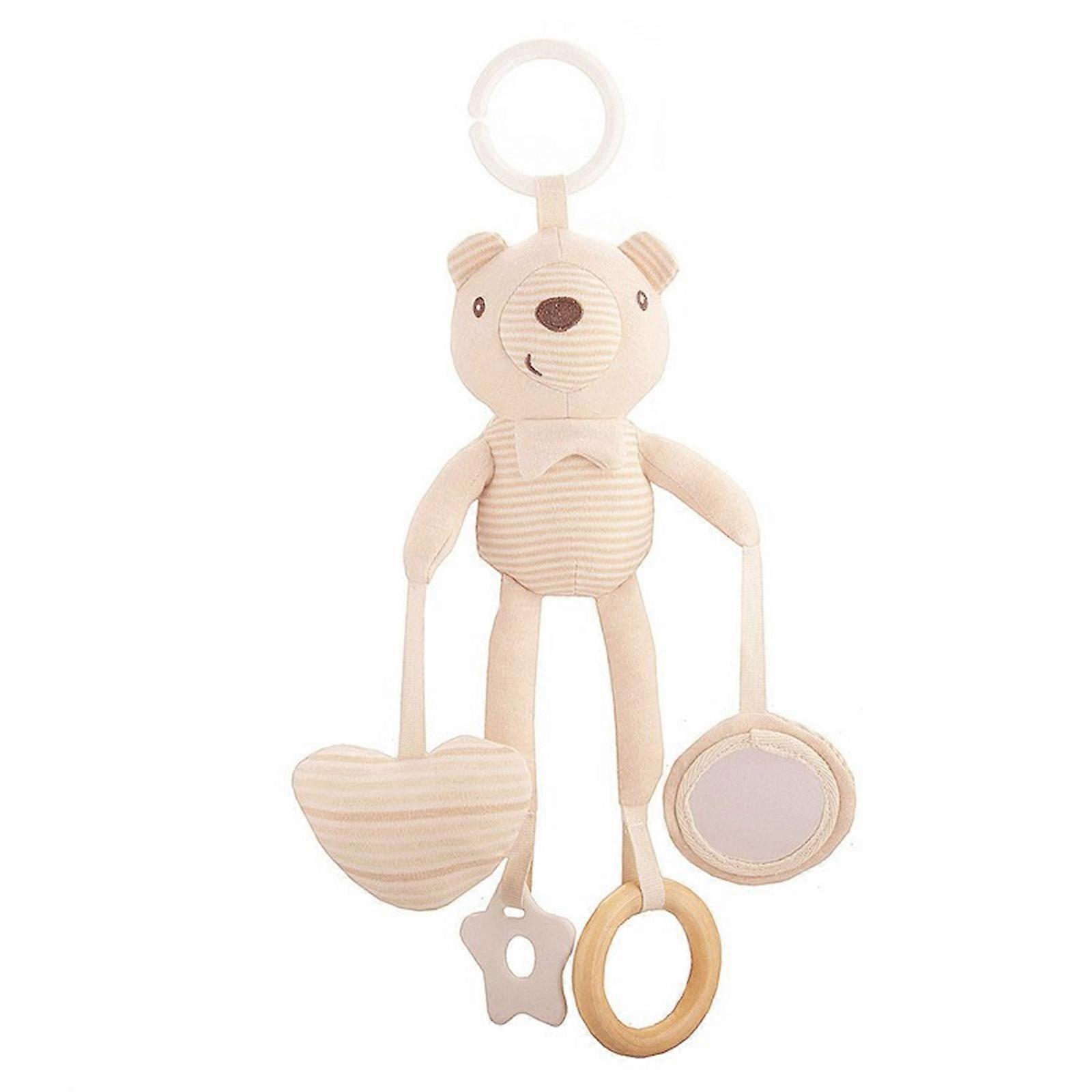 Plush Bells Rattles Crib Strollers Mounted Animal Pattern Handbells Hanging Rattles Infant Baby Sensory Development Toys Multicolor