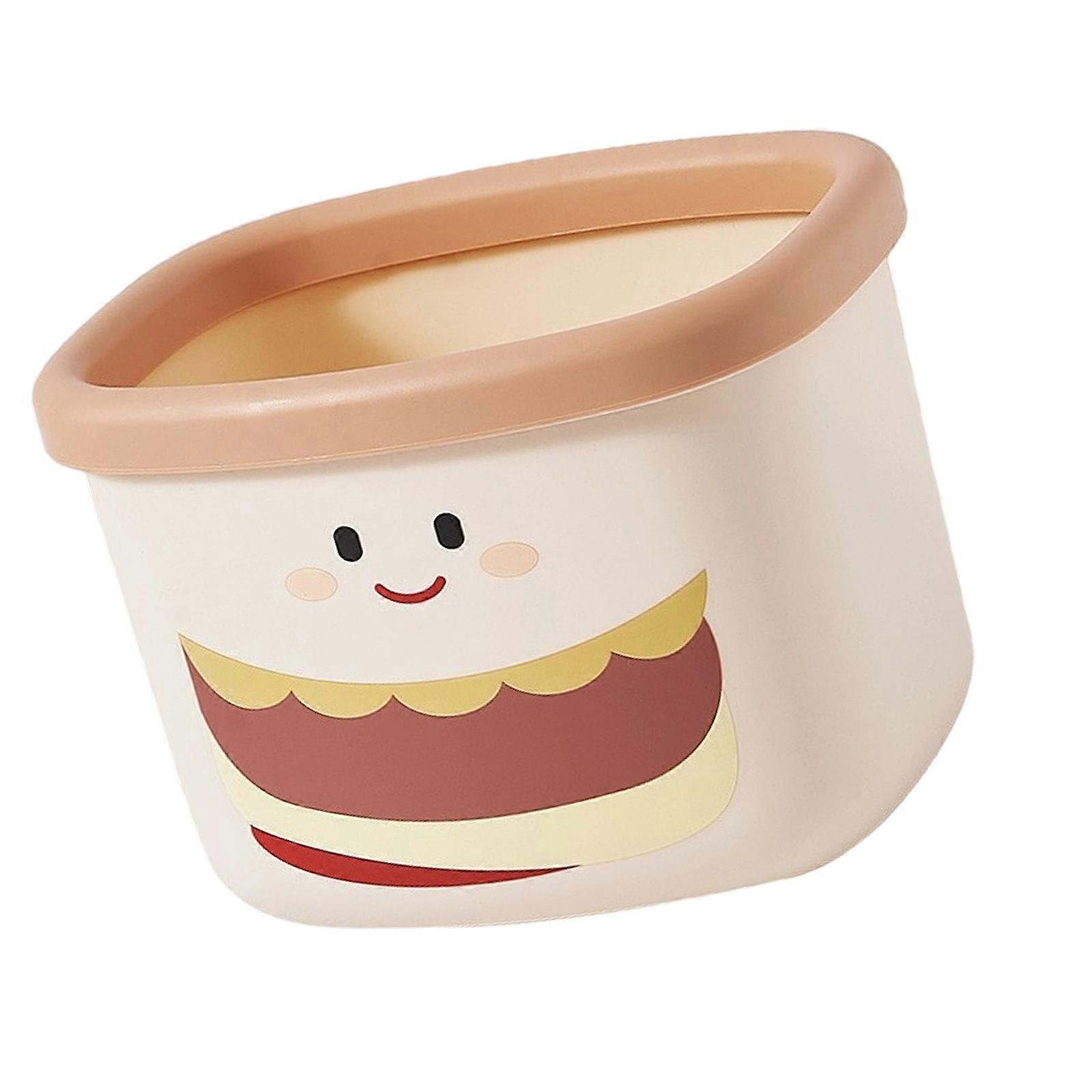 Hamburger Trash Can Light Weight Portable Plastic Waste Bin Decorative Desktop Organiser For Home Office School Multicolor