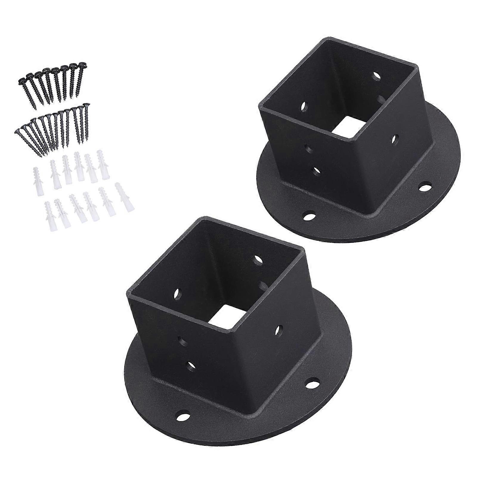 6pcs Post Base Anchors Sturdy Metal for Fence Railings Privacy Panel Gazebos Pergolas and Mailbox Support Brackets Multicolor