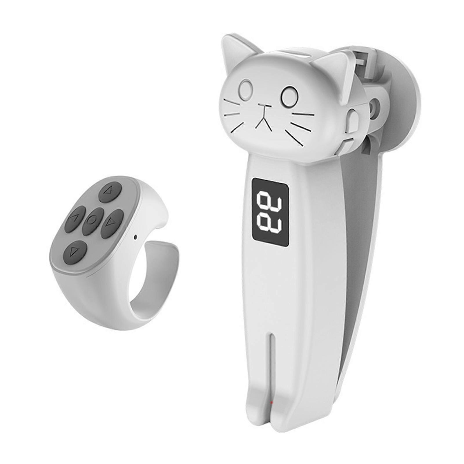 Multifunctional Tablet Page Turner and Phone Remote Controller Featuring Easy Wireless Connection  White