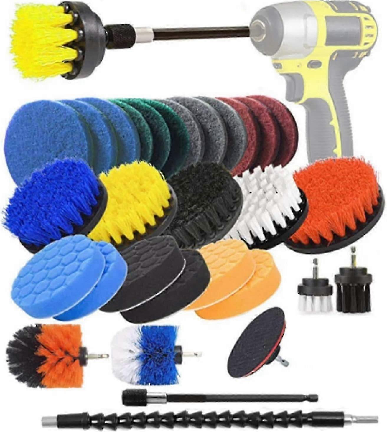 Limpeza Drill Brush 31 Piece Drill Brush Attachment Esponja Esponja E Almofadas A