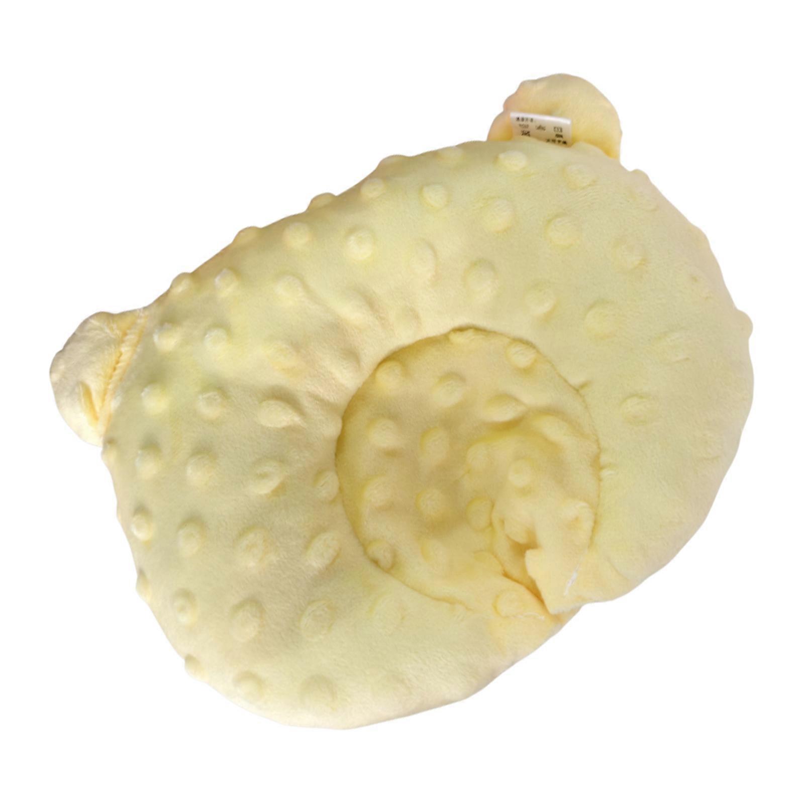 وسادة الأطفال حديثي الولادة بتصميم صلب بسيط ، وسادة سرير الفراش للرضع وسادة وسادة قطنية ناعمة قابلة للتنفس تدعم الأصفر