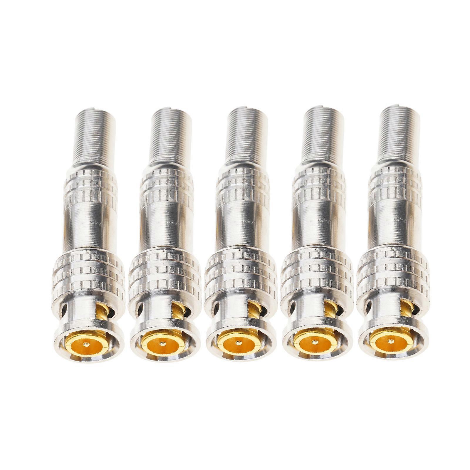 5Pcs/10Pcs BNC Male Connector 75-5 Solderless BNC Compression Connector Screw On Coaxial Terminal for CCTV Camera Multicolor