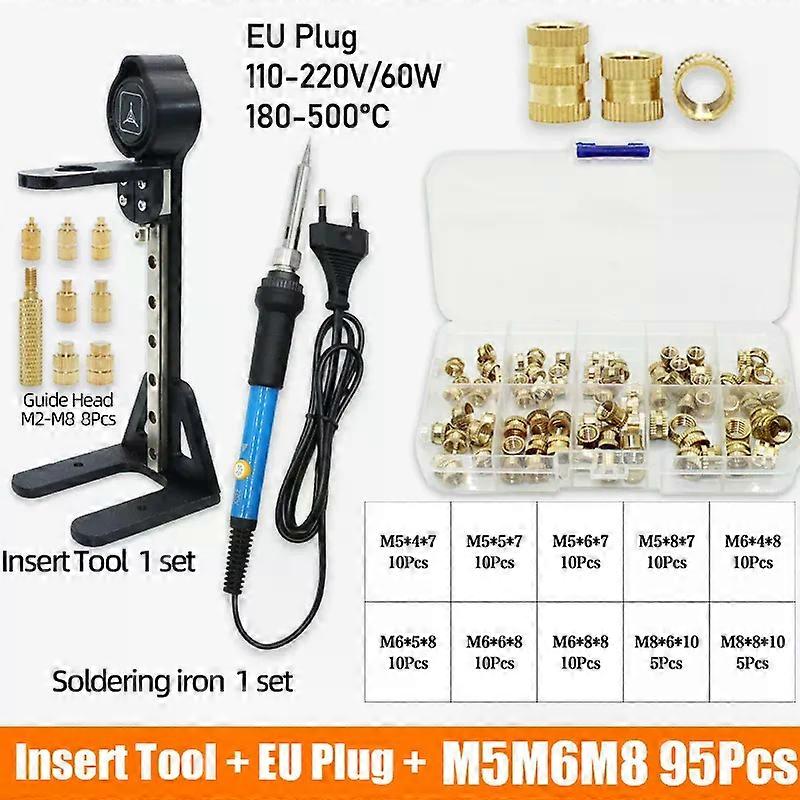 M2 M3 M4 M5 M6 M8 Heat Set Insert Tool Soldering Iron Tip 3D Printer Plastic Thread Brass Insert Nut Embedded Insertion Tool Kit
