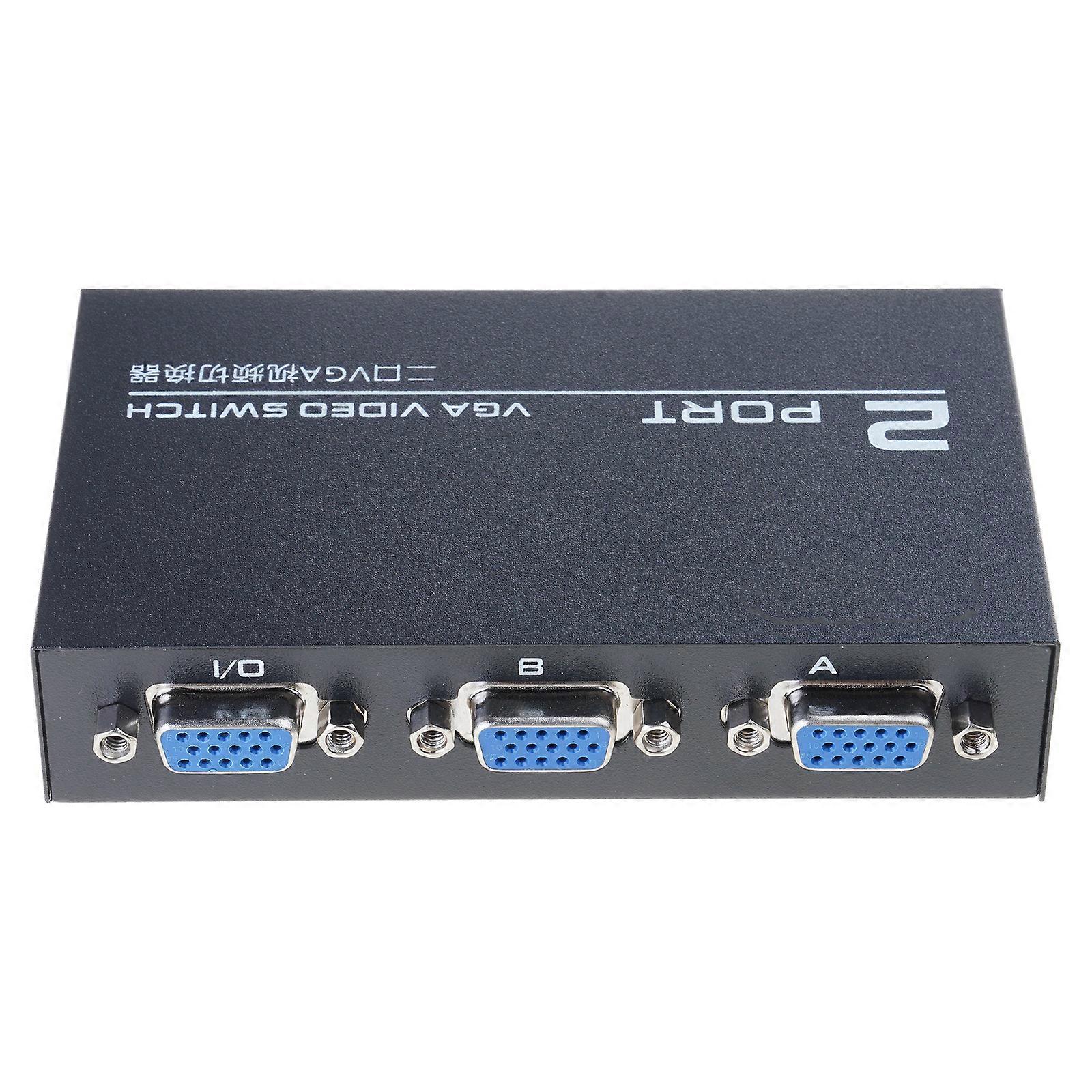 Multifunction Switcher Splitter Easy Installation 2 Ports VGA Video Switch Adapter Converter Box for Hd Player 3.7x1.9in Multicolor